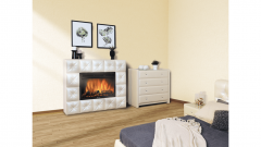 Каминокомплект: Очаг Electrolux EFP/P-3020LS с порталом Firelight Crystal 30 светлая экокожа