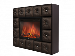 Каминокомплект: Очаг Electrolux EFP/P-3020LS с порталом Firelight Crystal 30 тёмная экокожа
