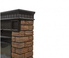 Каминокомплект: Очаг Electrolux EFP/P-2720RLS, портал Bricks Wood 25 камень темный, шпон венге